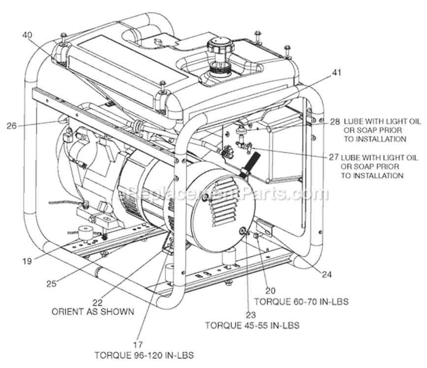 Page B Diagram and Parts List for H451CS-W Type 1 Porter Cable Generator